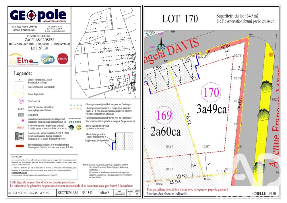 Vente Terrain Vente Terrain à bâtir 350 m&sup2; Elne
