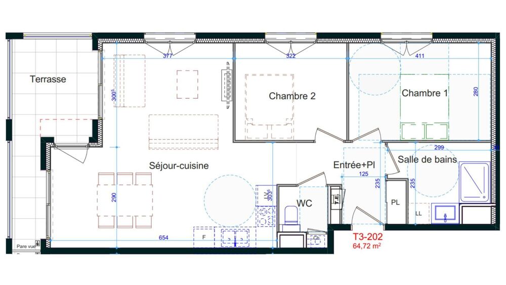 Vente Appartement 3 pièces