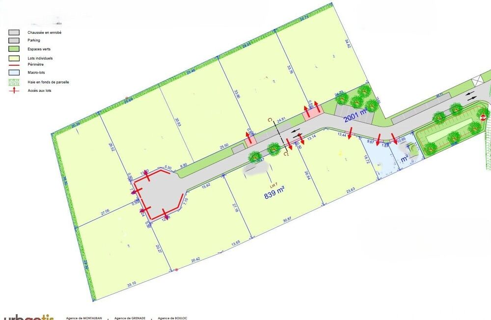 Vente Terrain Vente Terrain à bâtir 839 m&sup2; Montech