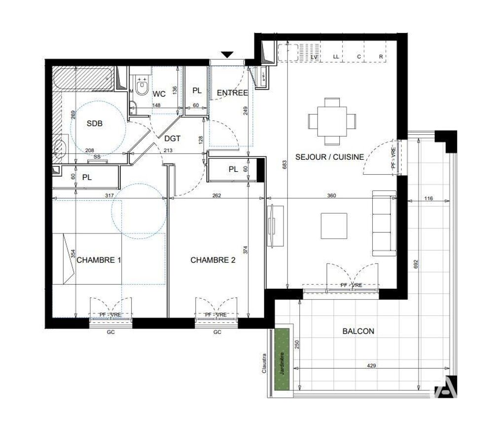 Vente Appartement 3 pièces