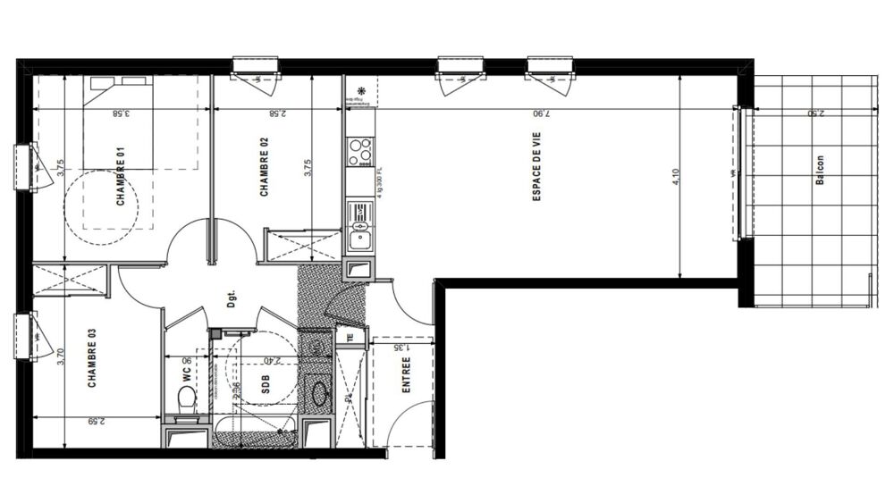 Vente Appartement 4 pièces