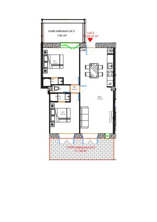  Appartement à vendre 3 pièces 53 m²