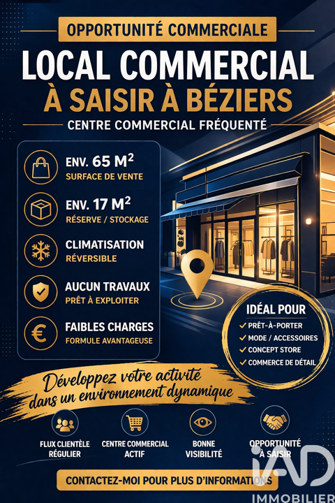   Vente Boutique/Local commercial 85 m&sup2; 