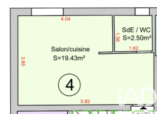  Appartement à vendre 1 pièce 21 m²