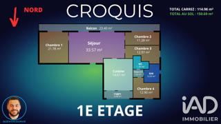  Appartement à vendre 5 pièces 115 m²