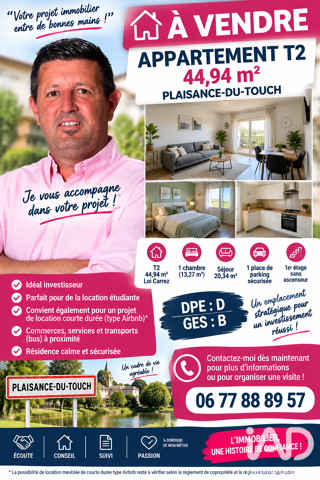  Appartement à vendre 2 pièces 45 m²