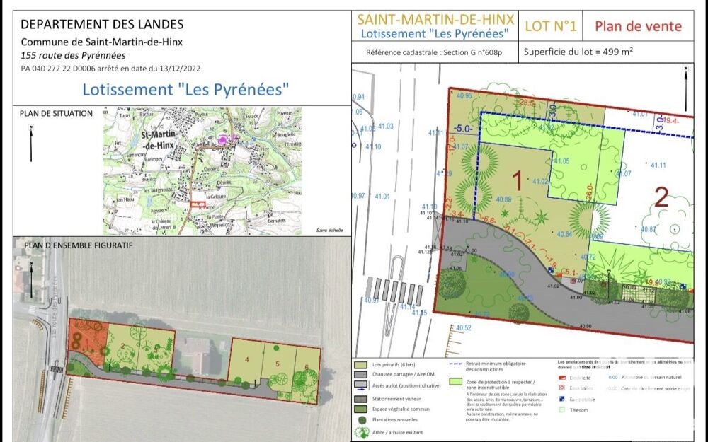Vente Terrain Vente Terrain à bâtir 499 m&sup2; Saint-martin-de-hinx