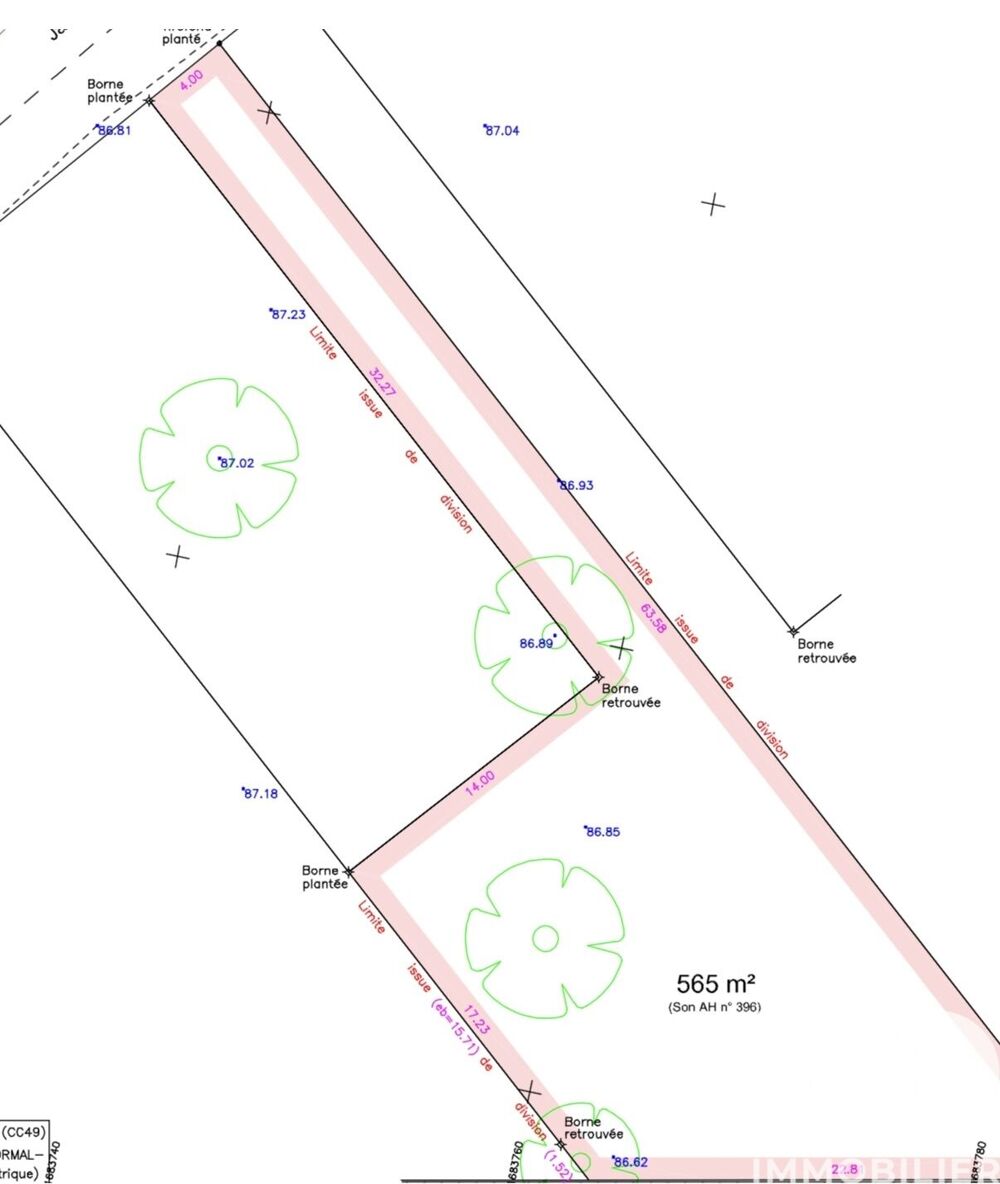 Vente Terrain Vente Terrain à bâtir 565 m&sup2; Ozouer le voulgis