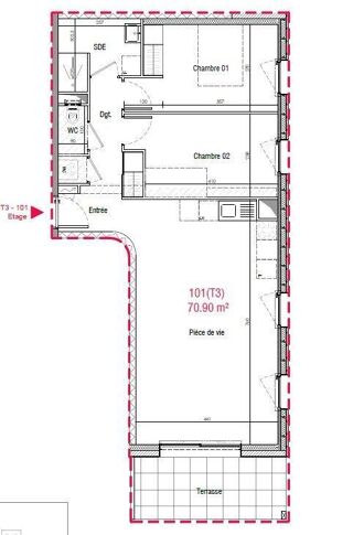  Appartement à vendre 3 pièces 70 m²