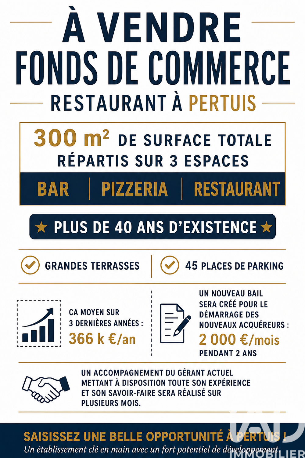   Vente Restaurant 300 m&sup2; 