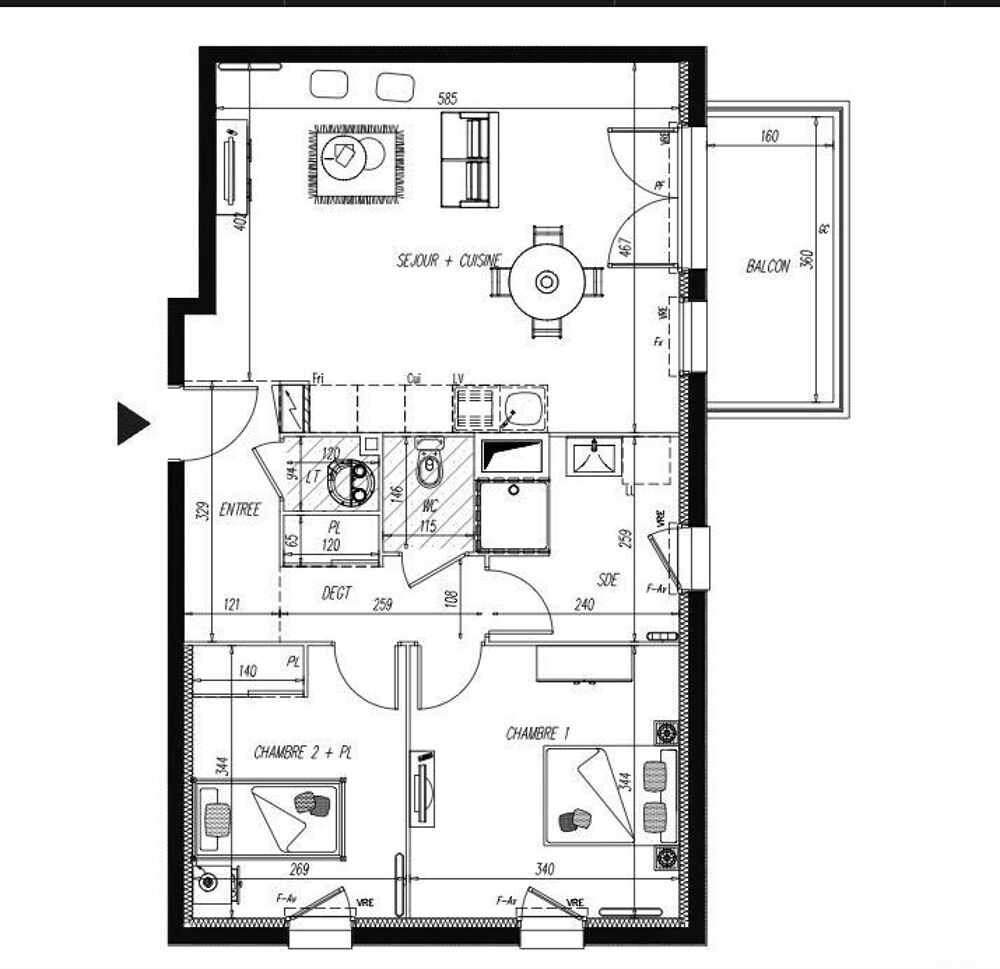 Vente Appartement 3 pièces