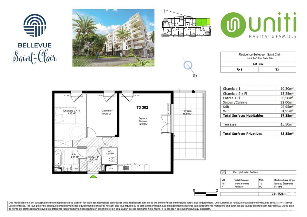 Vente Appartement 3 pièces