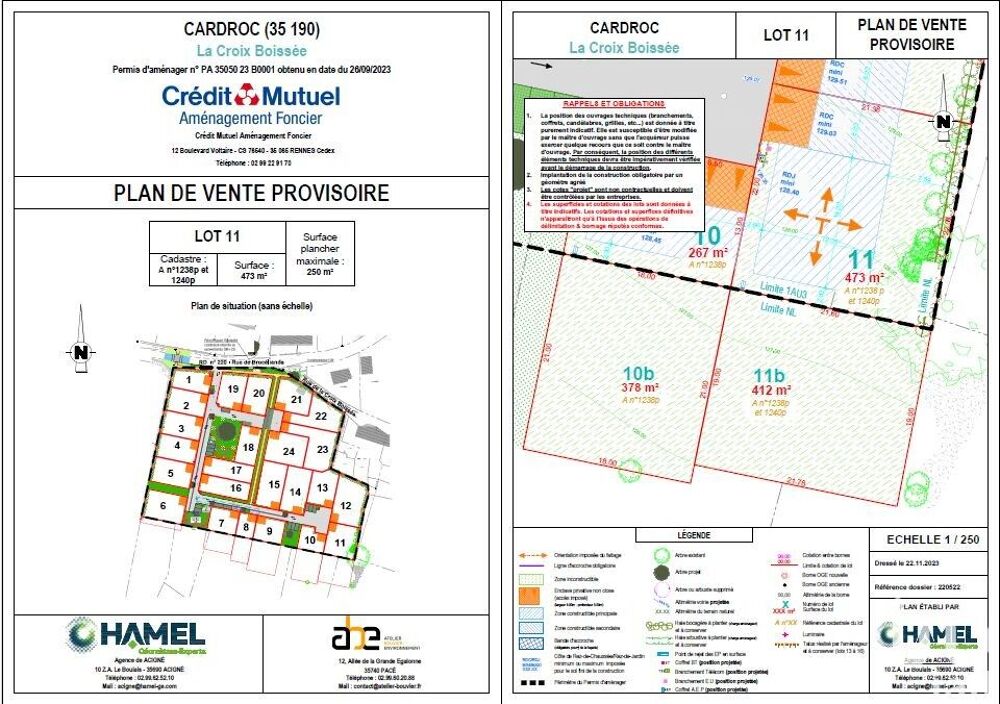 Vente Terrain Vente Terrain 885 m&sup2; Cardroc