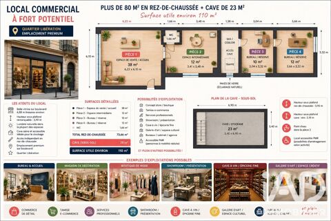   Vente Local commercial 109 m&sup2; 