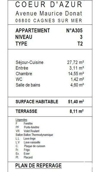  Appartement � vendre 2 pi�ces 51 m�