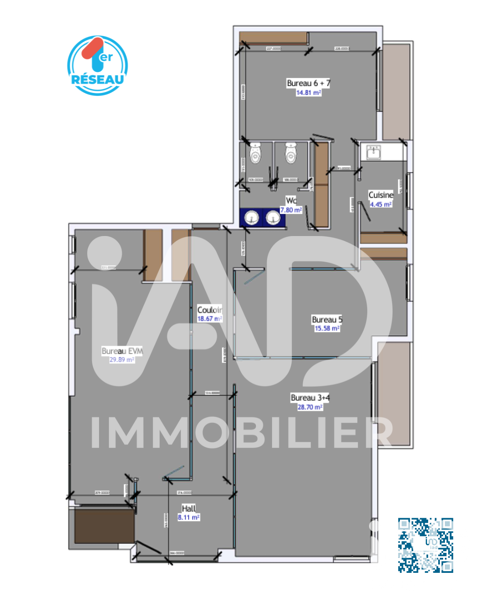   Vente Boutique/Local commercial 127 m&sup2; 