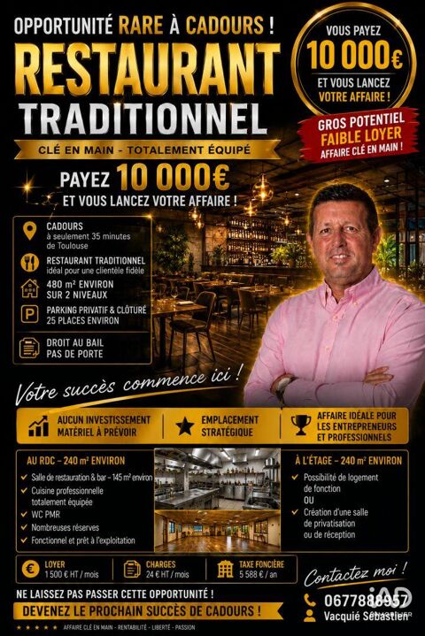   Vente Restaurant 480 m&sup2; 