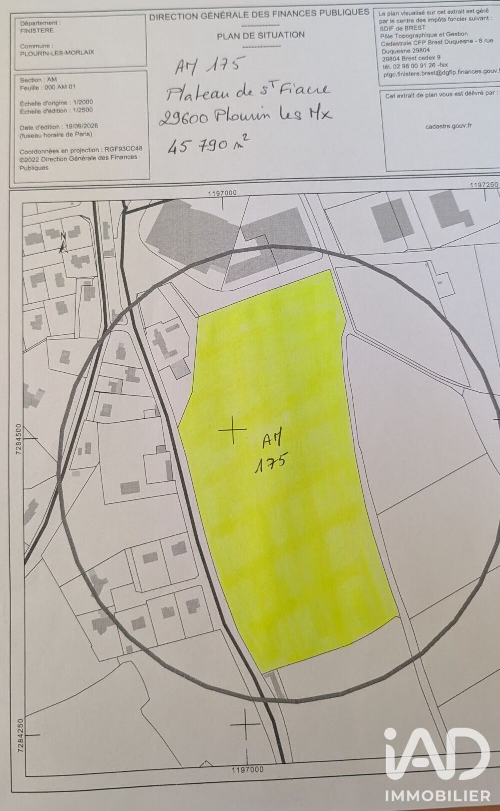 Vente Terrain Vente Terrain 45 790 m&sup2; Plourin-lès-morlaix