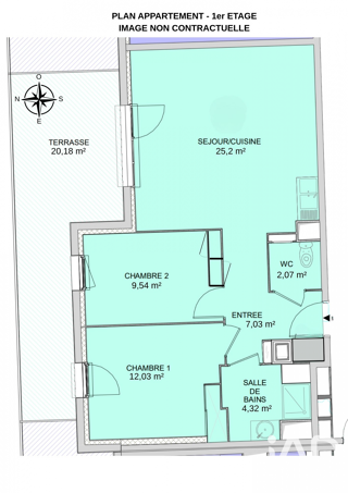  Appartement à vendre 3 pièces 60 m²