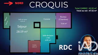  Appartement à vendre 1 pièce 44 m²