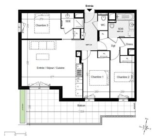  Appartement à vendre 4 pièces 77 m²