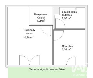  Appartement à vendre 2 pièces 21 m²