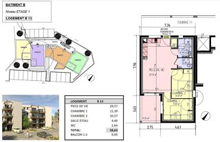  Appartement à vendre 3 pièces 58 m²