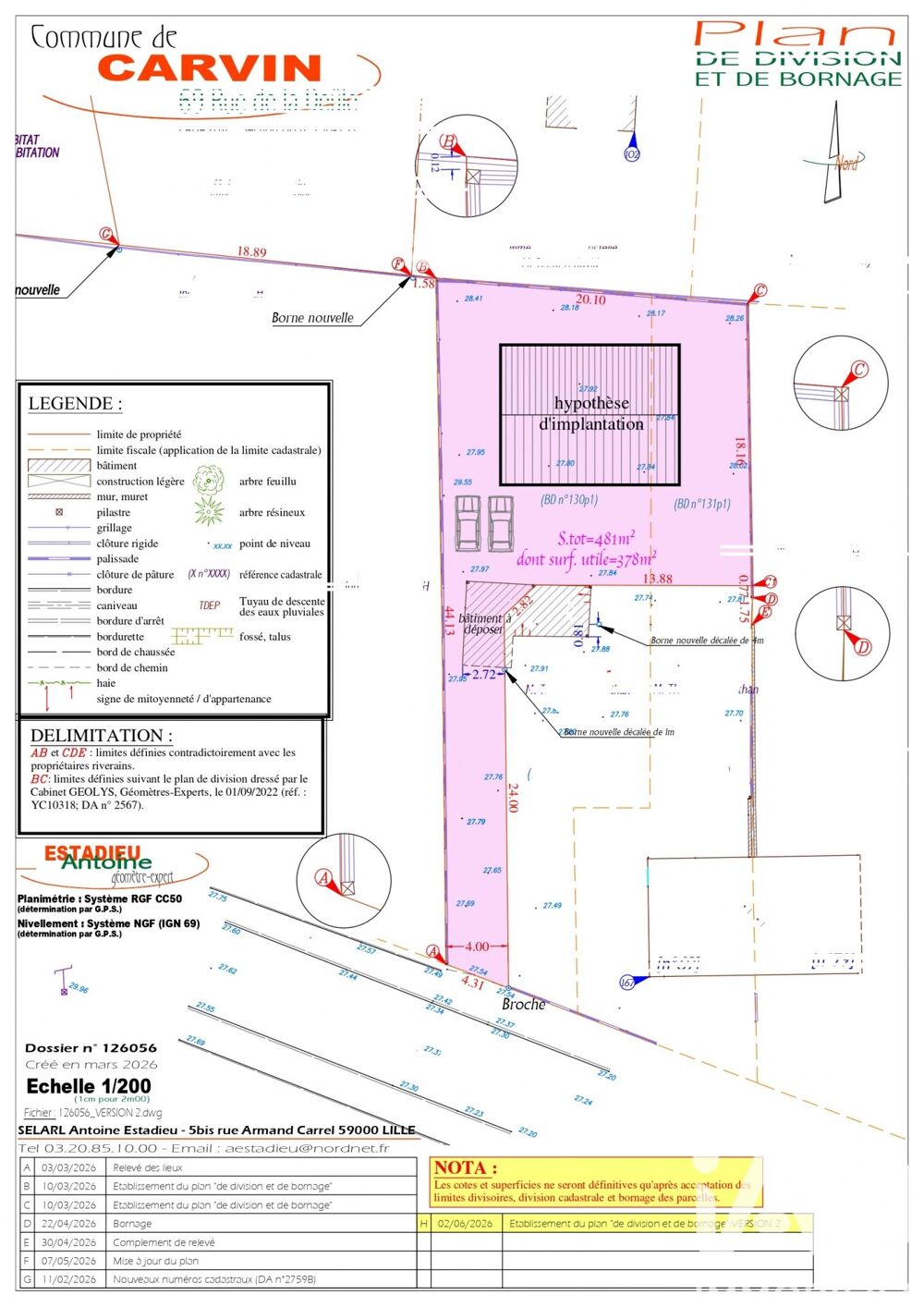 Vente Terrain Vente Terrain 481 m&sup2; Carvin