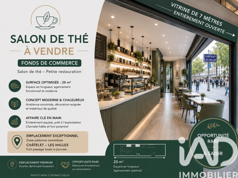 Vente Salon de th&eacute; 20 m&sup2; 159000 75003 Paris