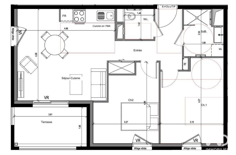 Vente Appartement 3 pièces