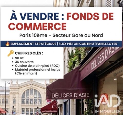 Vente Restaurant 90 m&sup2; 295000 75010 Paris