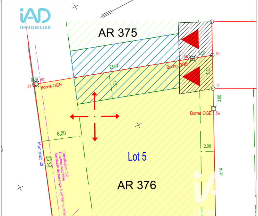 Vente Terrain Vente Terrain à bâtir 639 m&sup2; Voiron