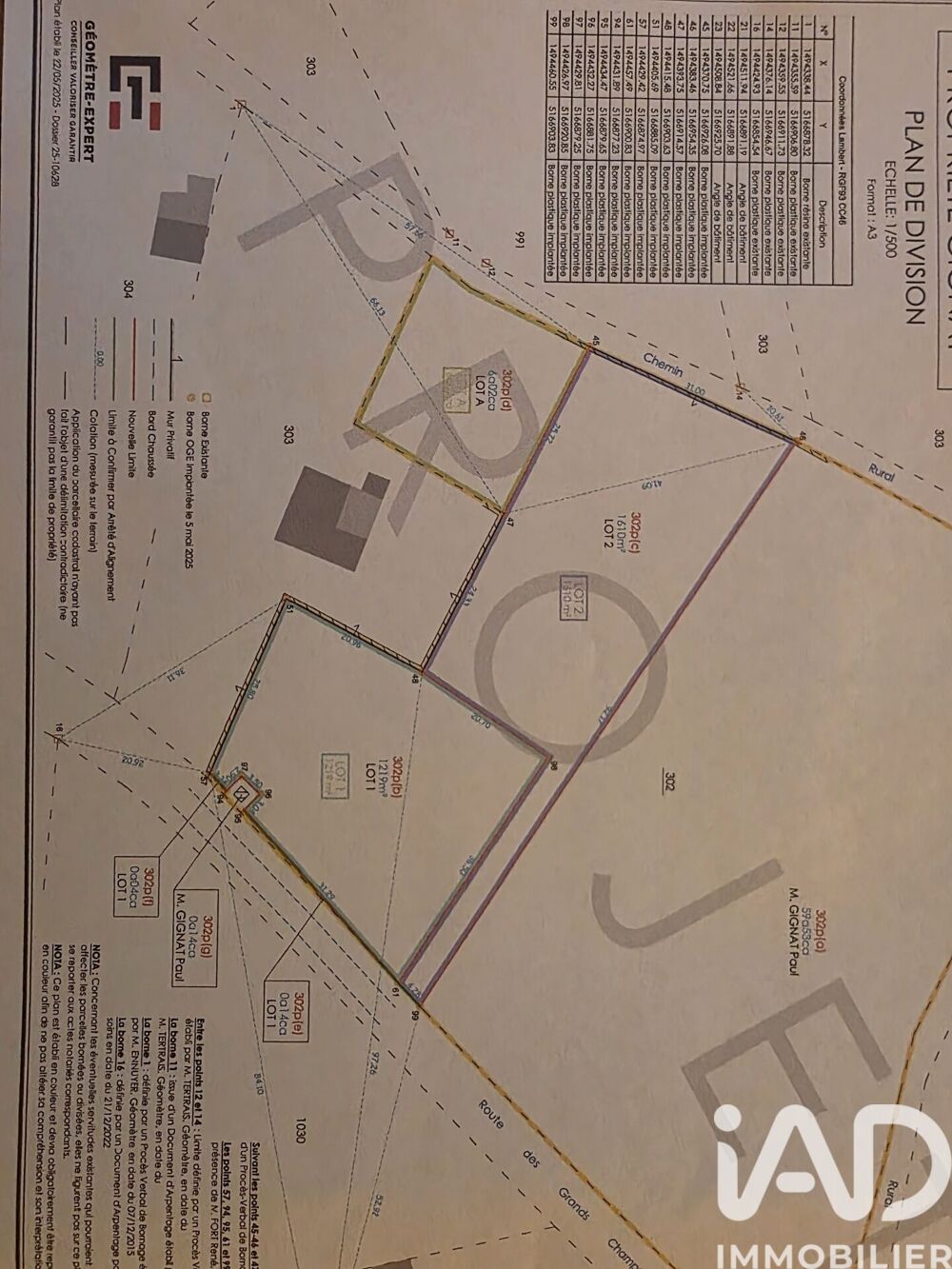 Vente Terrain Vente Terrain à bâtir 1 610 m&sup2; Pranzac