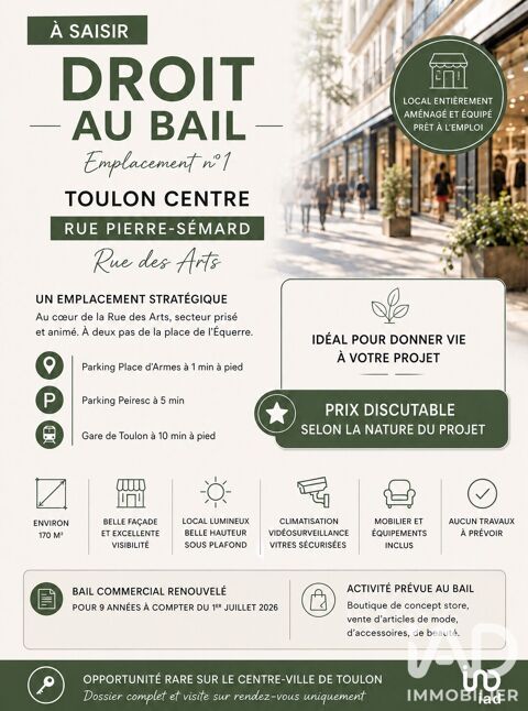   Vente Local commercial 170 m&sup2; 