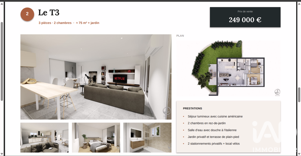 Vente Appartement 3 pièces