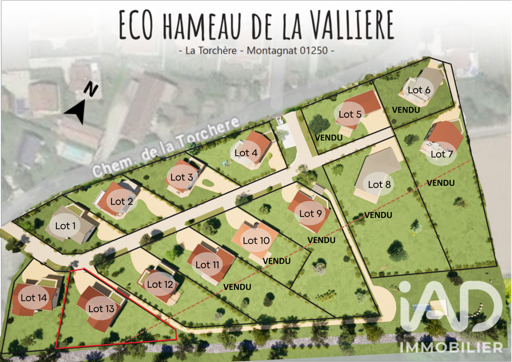 Vente Terrain Vente Terrain à bâtir 814 m&sup2; Montagnat