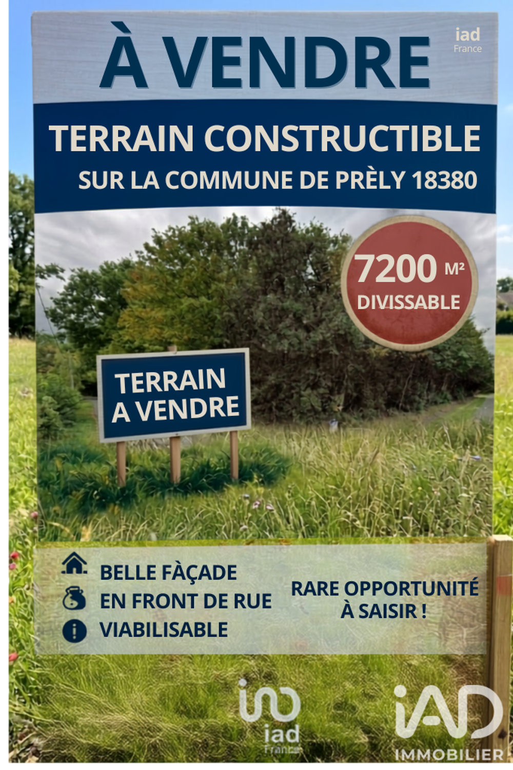 Vente Terrain Vente Terrain 7 209 m&sup2; Presly