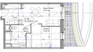  Appartement à vendre 2 pièces 42 m²