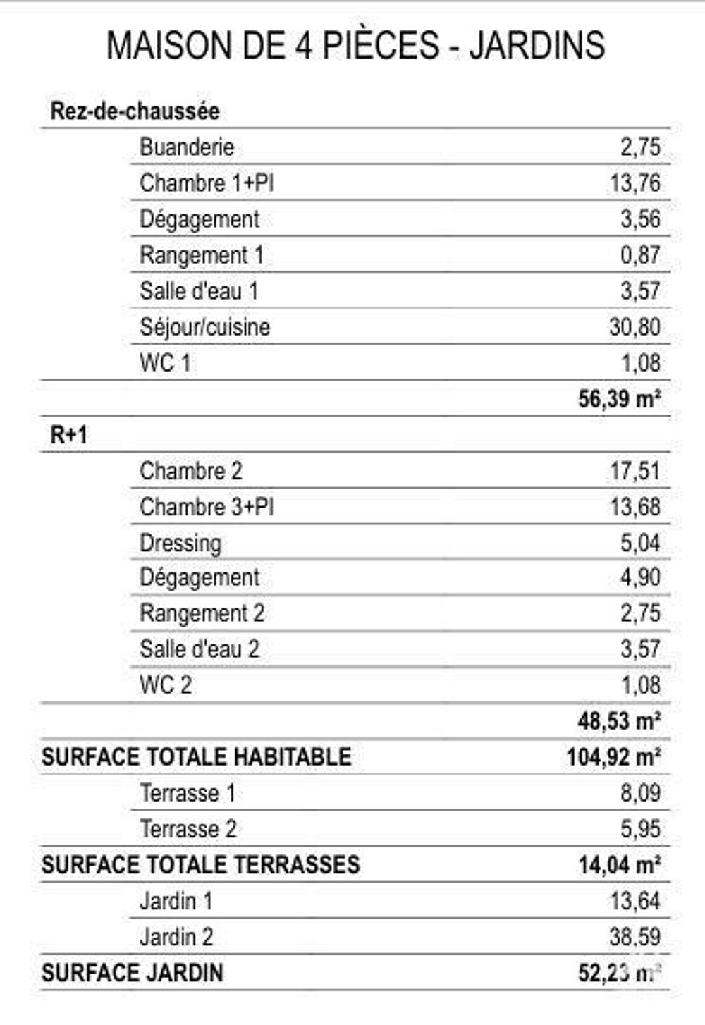 Vente Maison/villa 4 pièces