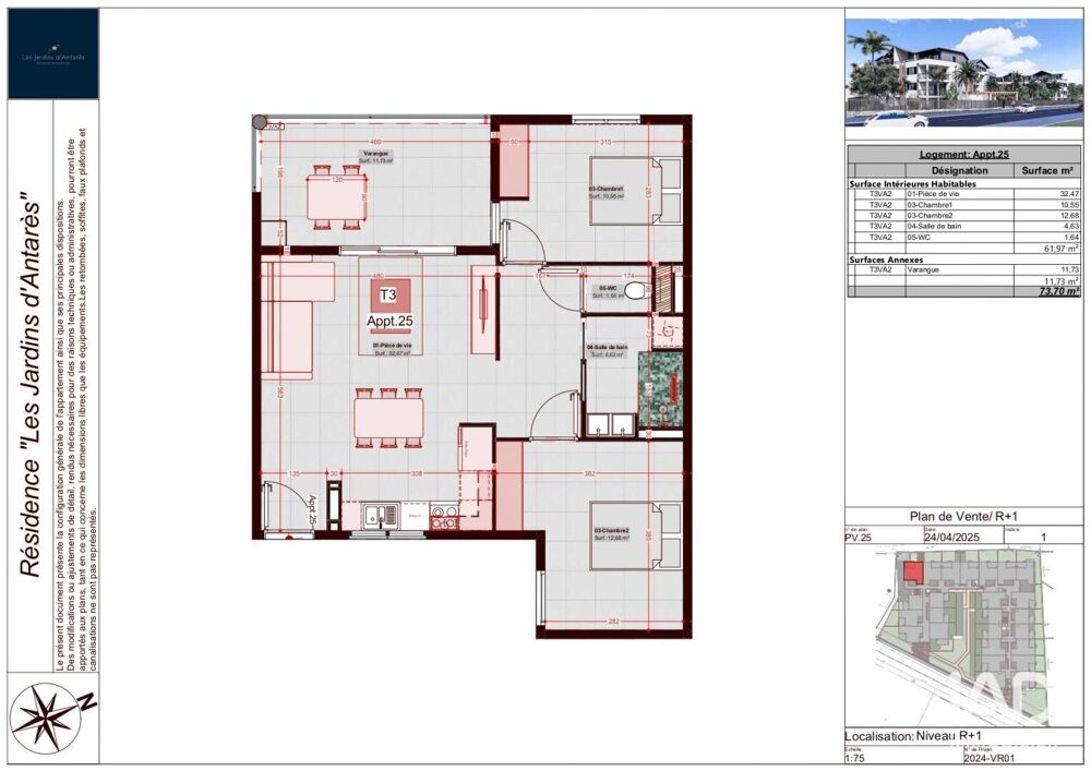Vente Appartement 3 pièces