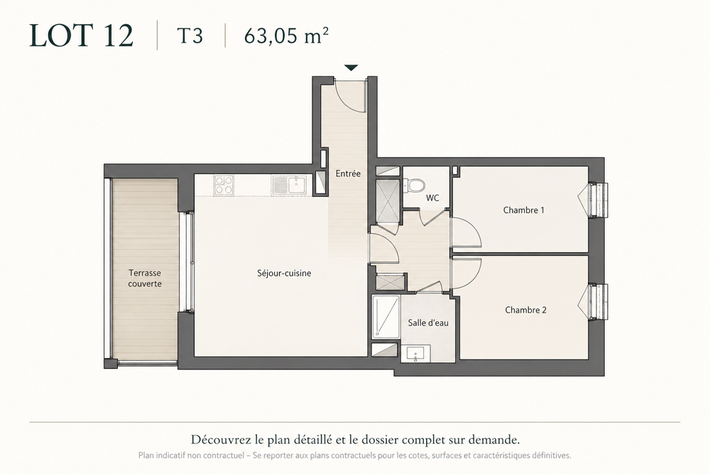 Appartement T3 neuf-Montgenèvre centre-terrasse-garage