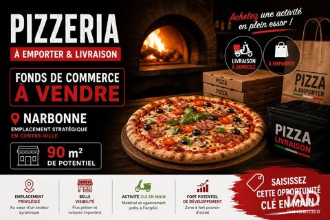 Vente Pizzeria 90 m&sup2; 290000 11100 Narbonne