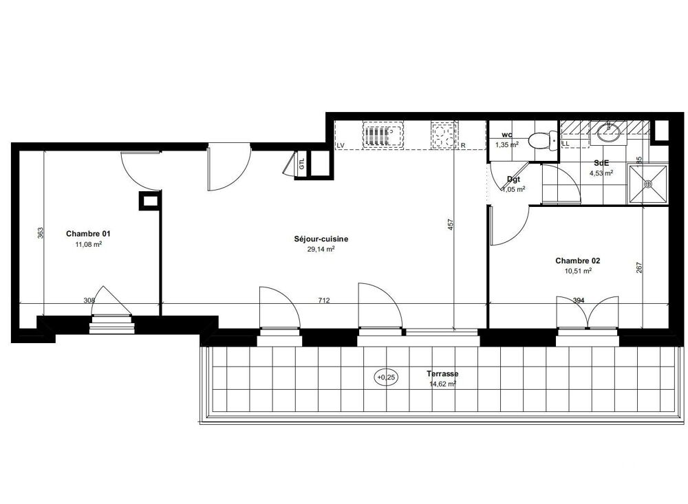 Vente Appartement 3 pièces