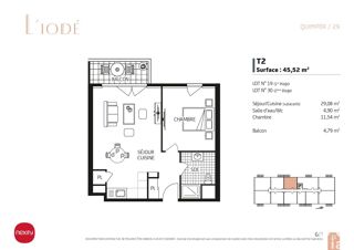  Appartement à vendre 2 pièces 45 m²