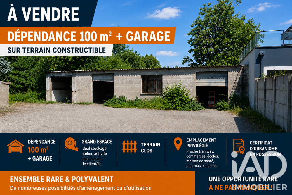 Vente Parking/Garage Vente Garage 120 m&sup2; Orléans