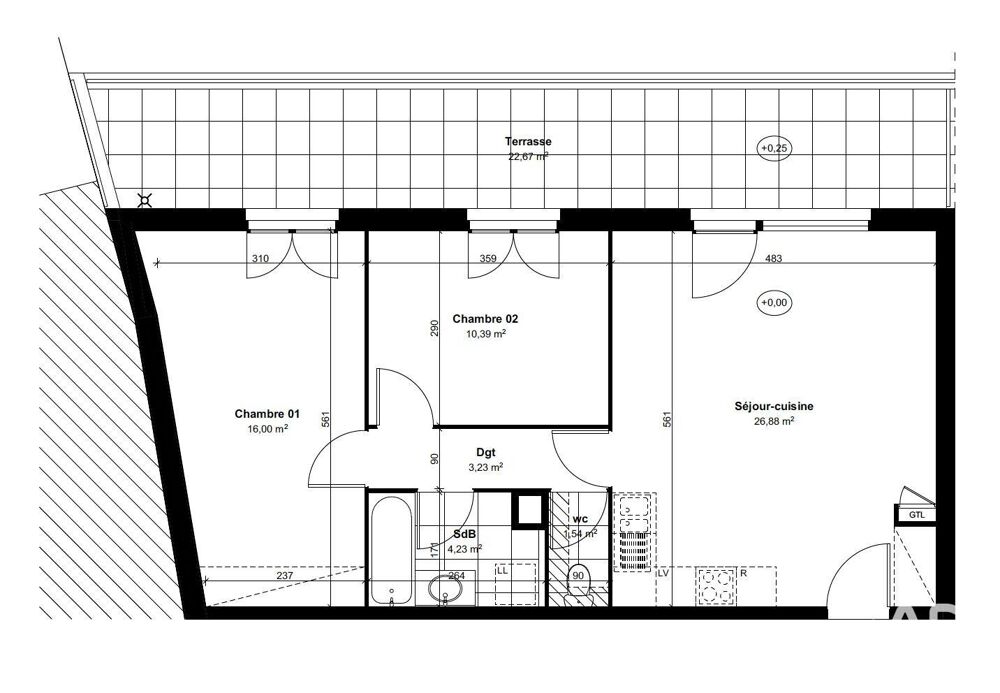 Vente Appartement 3 pièces