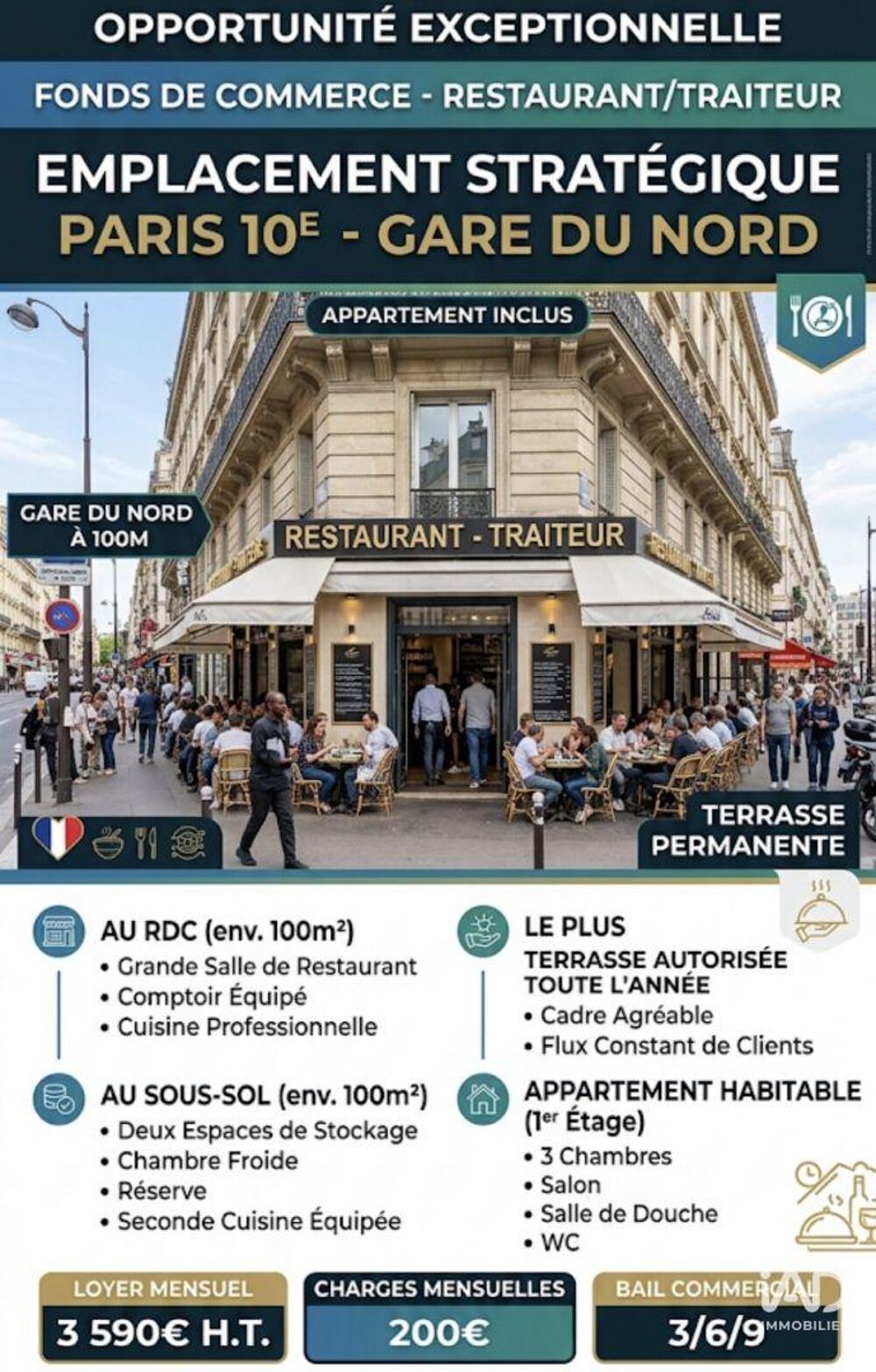   Vente Restaurant 192 m&sup2; 