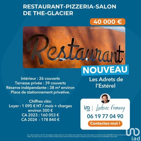 Vente Restaurant 69 m&sup2; 40000 83600 Les adrets-de-l'estérel