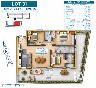 Vente Appartement Vente Appartement 4 pièces Saint-pierre