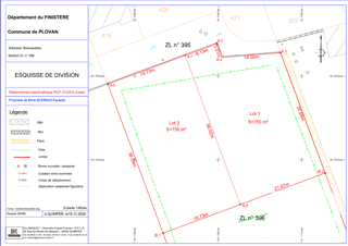 Vente Terrain Vente Terrain à bâtir 750 m&sup2; Plovan